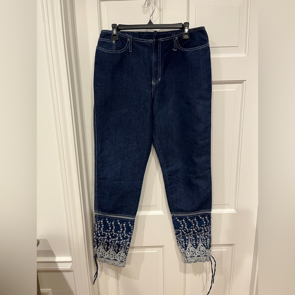 Vintage Jean Paul Gaultier Embroidered Denim Jeans. EUC! Size 42. US 8.